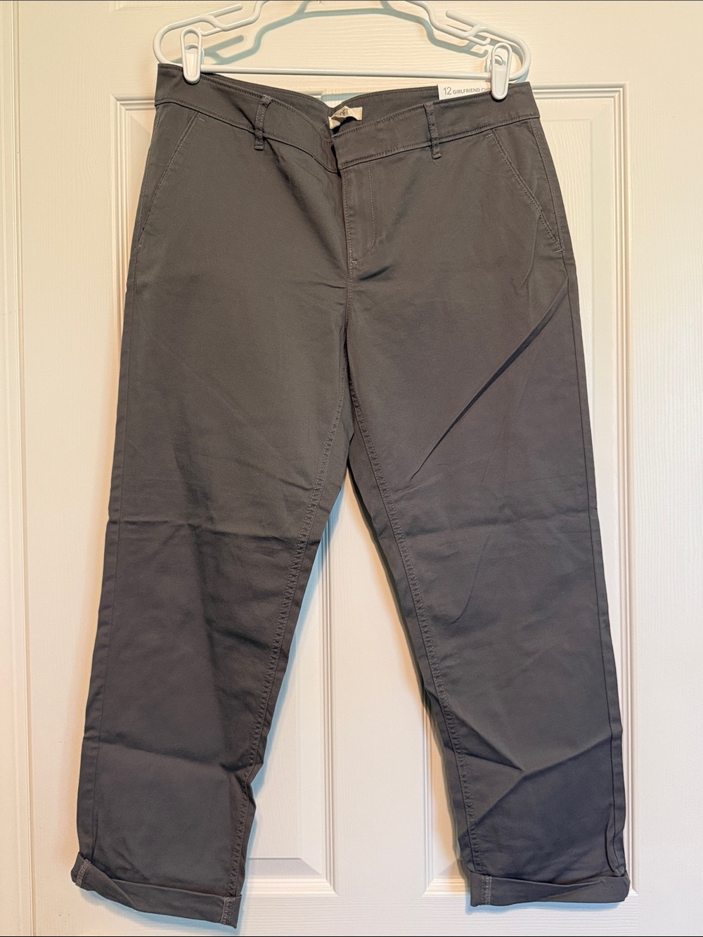 LOFT Ankle Crop Pants in Charcoal Gray